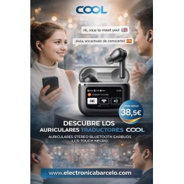 COOL AURICULARES STEREO BLUETOOTH EARBUDS LCD TOUCH NEGRO