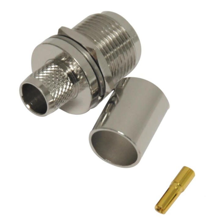MT-3993 Conector N hembra crimpar para RG-214
