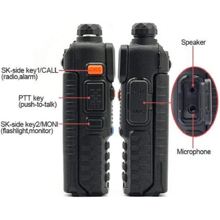 Baofeng UV-5R Walkie talkie Transceptor portátil bibanda 144 / 430 MHz.