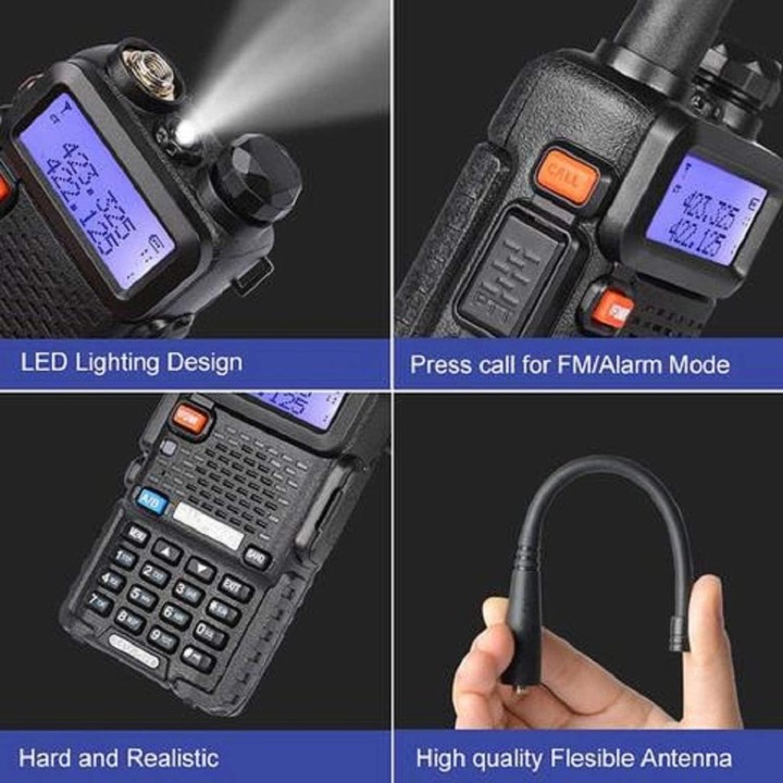 Baofeng UV-5R Walkie talkie Transceptor portátil bibanda 144 / 430 MHz.