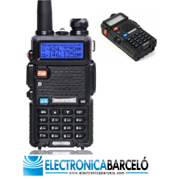 Baofeng UV-5R Walkie talkie Transceptor portátil bibanda 144 / 430 MHz.