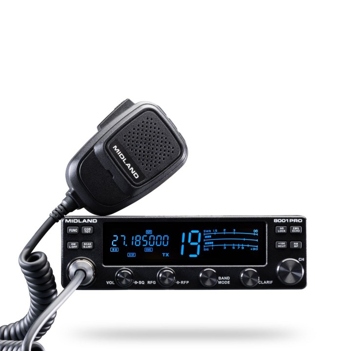 MIDLAND 8001 PRO - Transceptor SSB móvil para Banda Ciudadana en 27 MHz 