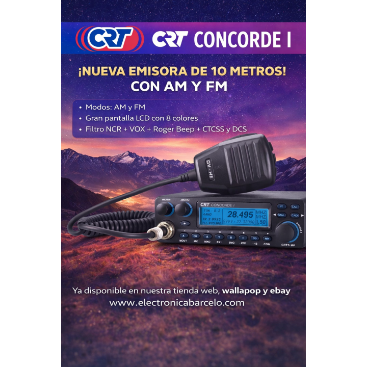 CRT CONCORDE I EMISORA DE 10 METROS con AM Y FM