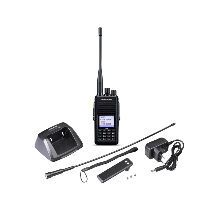 Walkie Midland CT990 EB Radio Dual Band Amateur 10W con batería mejorada