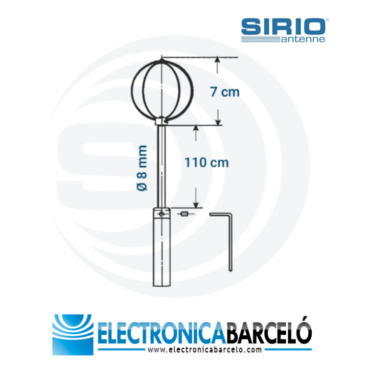 STUB 8mm Repuesto tramo superior con jaula anti estática