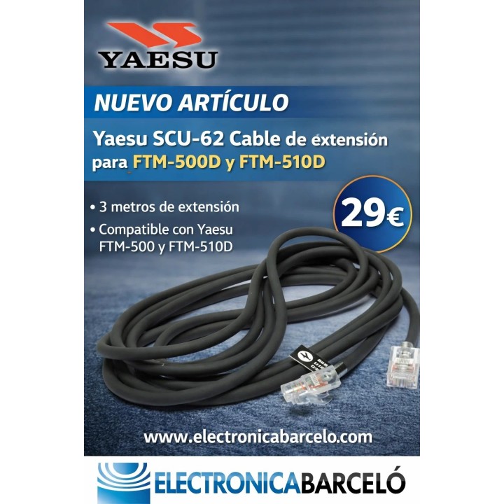 Yaesu SCU-62 Cable de extensión para FTM-500D y FTM-510D