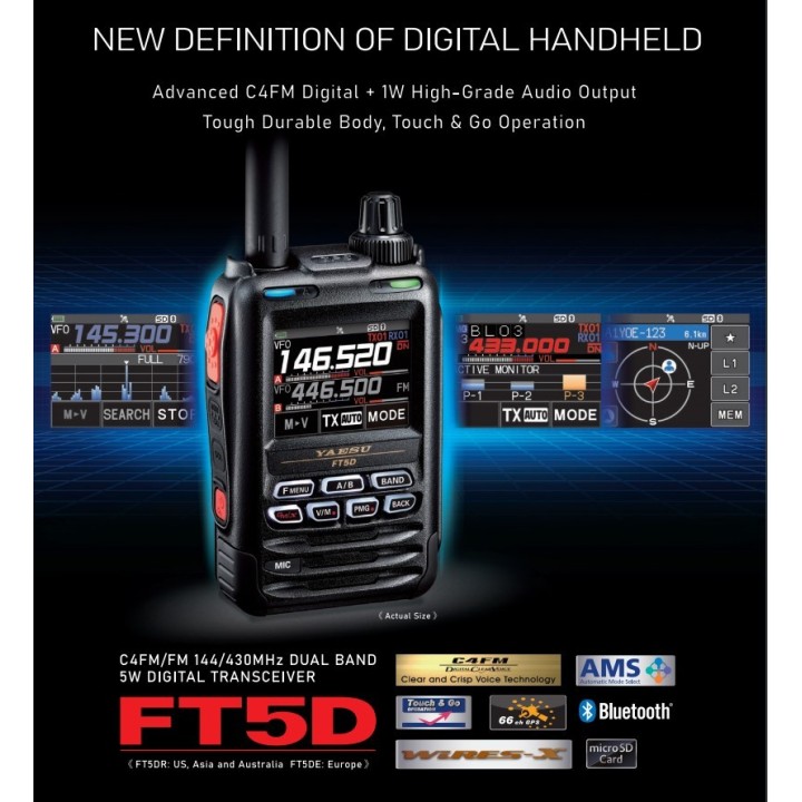 Yaesu FT5DE Walkie digital doble banda FT-5DE