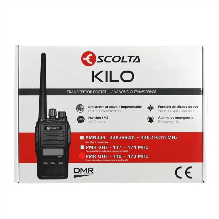 Transceptor portátil ESCOLTA KILO PMR446 DMR/analógico