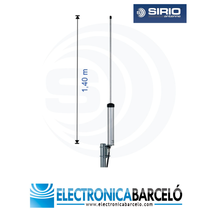 SIRIO CX 168 U Antena Base Omnidireccional VHF 3/4 de Onda J-Pole. Rango de frecuencia 168 - 172 MHz.