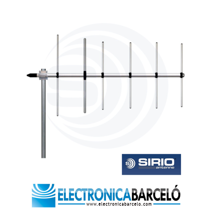 SIRIO WY155-6N Antena direccional 6 elementos YAGI VHF 155-175 MHz sin necesidad de calibración