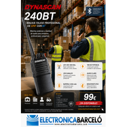 Dynascan 240BT Walkie-talkie profesional de UHF con BT