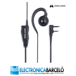MIDLAND MA29-LK Microauricular tipo C-Ring, 2 pin Kenwood con PTT