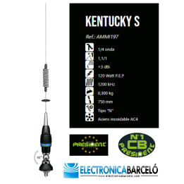 PRESIDENT KENTUCKY S ANTENA CB 27 Mhz (inclinable base N)