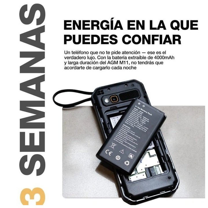 AGM M11 Feature Rugged Phone 4G con Power Bank- Hostpot WIFI-Radio FM – IP68&IP69K