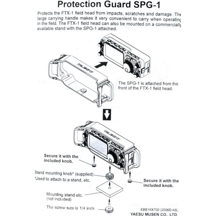 YAESU SPG-1 PROTECTOR PARA CARATULA DEL FTX-1