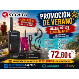PROMO Walkie ESCOLTA JULIET. USO LIBRE PMR446. Analógico y digital DMR. + PINGANILLO