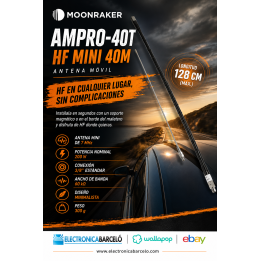 Moonraker AMPRO-40T – HF Mini 40M (125 cm) Antena móvil