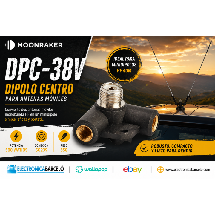 Moonraker DPC-38V Dipolo centro para antenas móviles