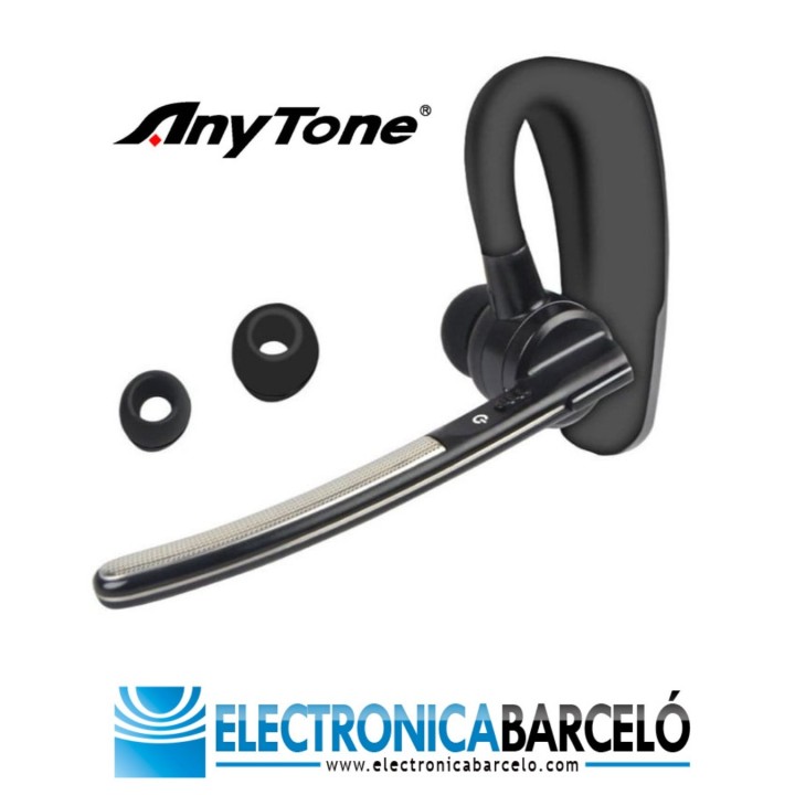 AnyTone Q8 auricular BT Inalámbrico con PTT, tipo gancho