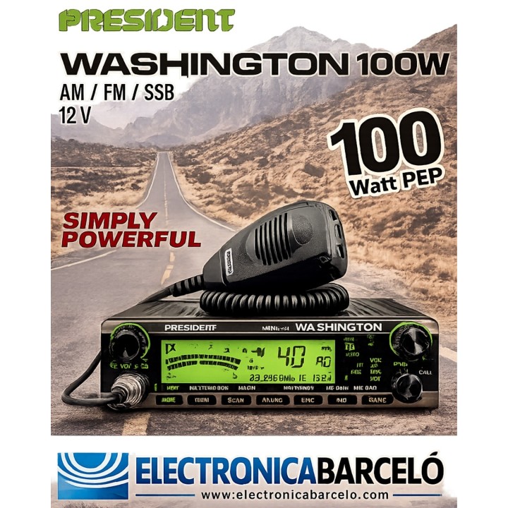 Emisora PRESIDENT WASHINGTON 24 a 29 Mhz AM / FM / BLS / BLI