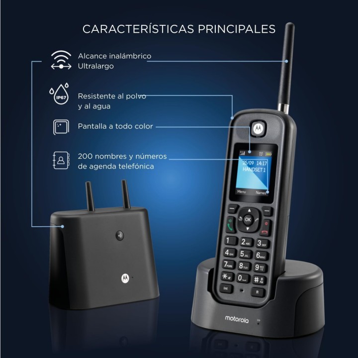 Pack DUO Motorola O202, teléfonos inalámbricos de largo alcance
