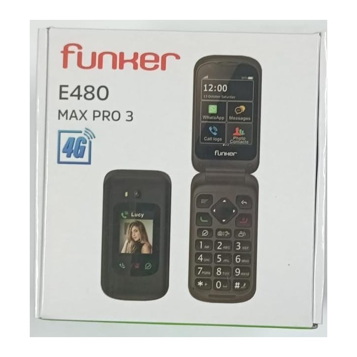 FUNKER E480 Max Pro 3 teléfono básico con tapa
