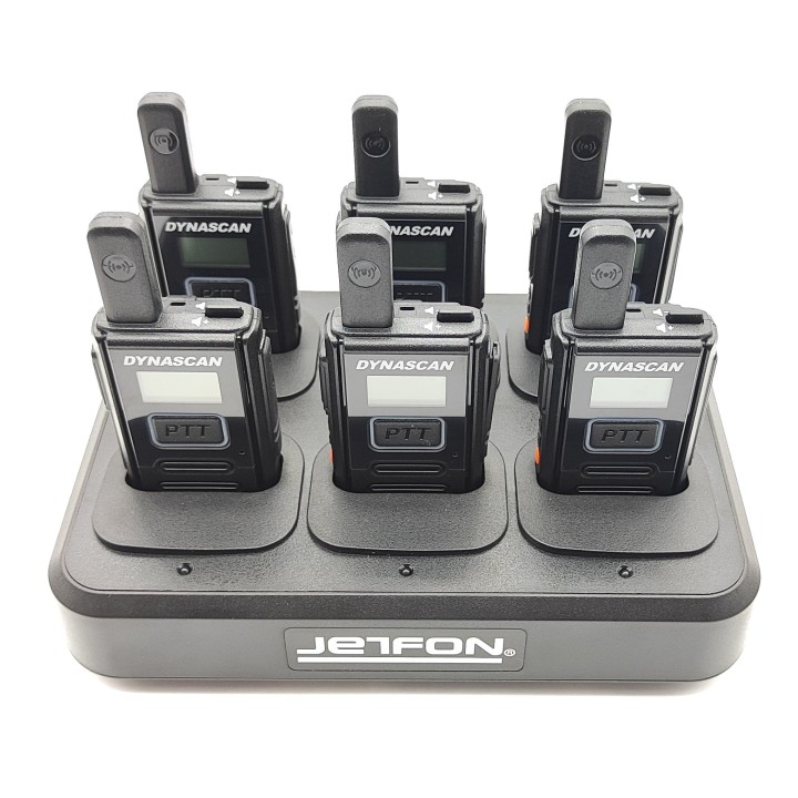 PACK 6 Walkies DYNASCAN 3A + CARGADOR MÚLTIPLE