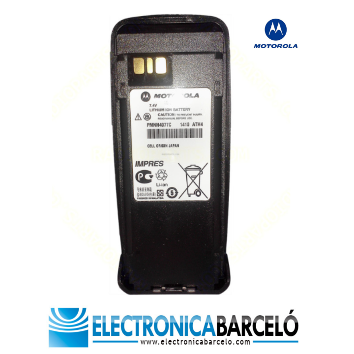 PMNN4077E Batería Motorola PMNN4077E, Iones de Litio, 7.2V, 2400mAh