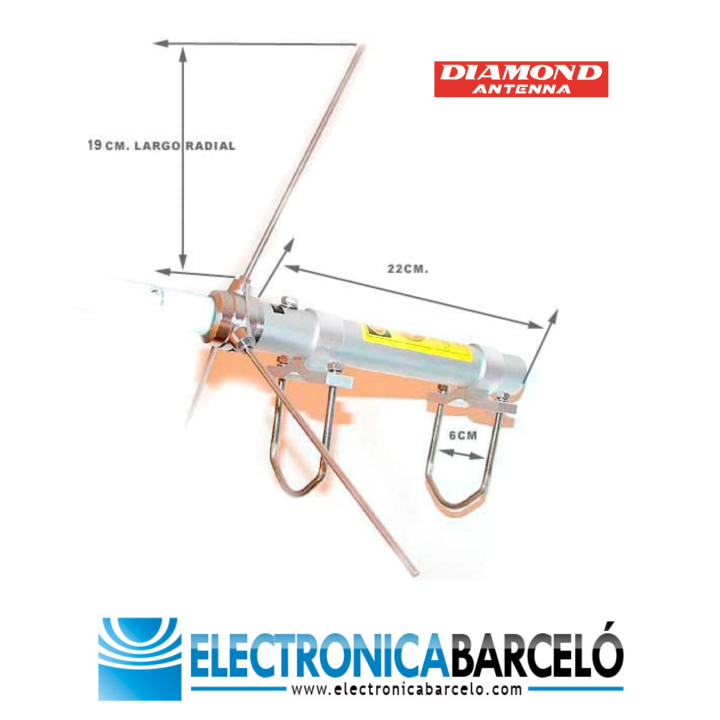 DIAMOND X50 Antena base doble banda Con conector PL.