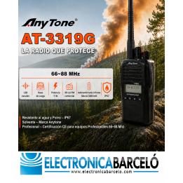 Anytone AT-3319G walkie Transceptor portátil para 66~88 MHz.