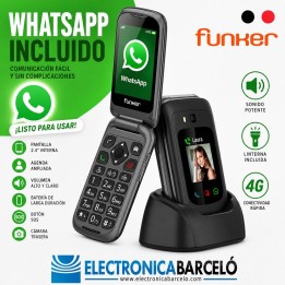 FUNKER E480 Max Pro 3 teléfono básico con tapa con Whatsapp