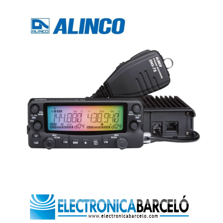 EMISORA ALINCO DR-735E  TRANSCEPTOR MOVIL FM BIBANDA UHF / VHF 50W. FULL-DUPLEX