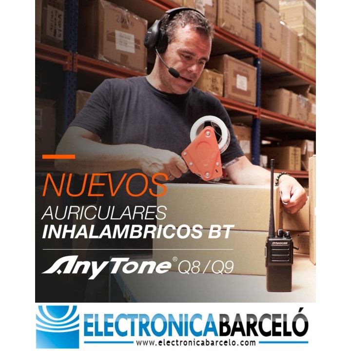 PACK DYNASCAN 240BT UHF (400-480 MHz) + AURICULAR ANYTONE Q9