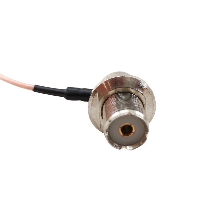 Cable plateado de 5 m. Base PL. acodada cable bajas perdidas.