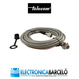 Cable plateado de 5 m. Base PL. acodada cable bajas perdidas.