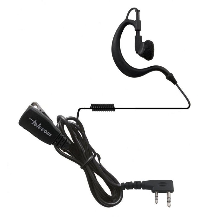 Micro-auricular ergonómico giratorio con micro tipo solapa, para KENWOOD, TEAM y HYT.