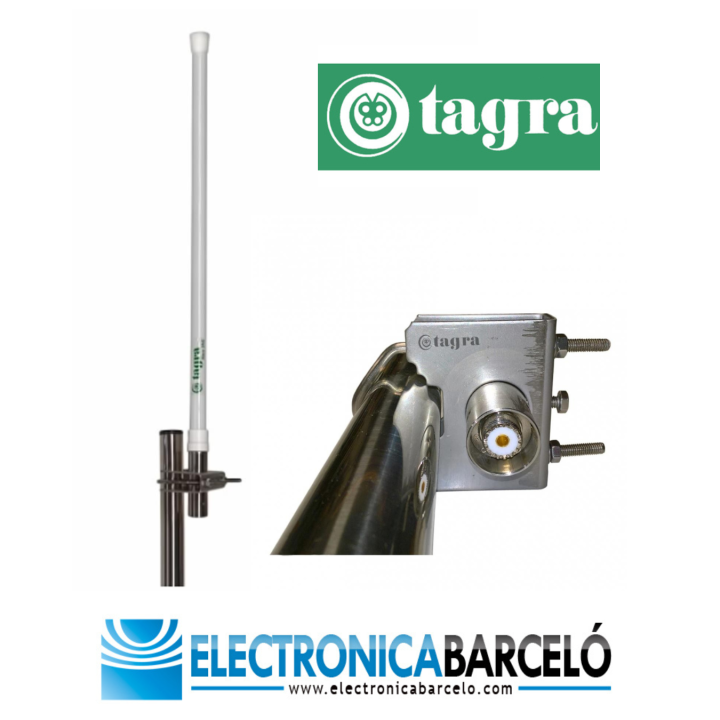 Antena de base VHF, vertical, colineal, fibra de vidrio, para 126 - 142 MHz.
