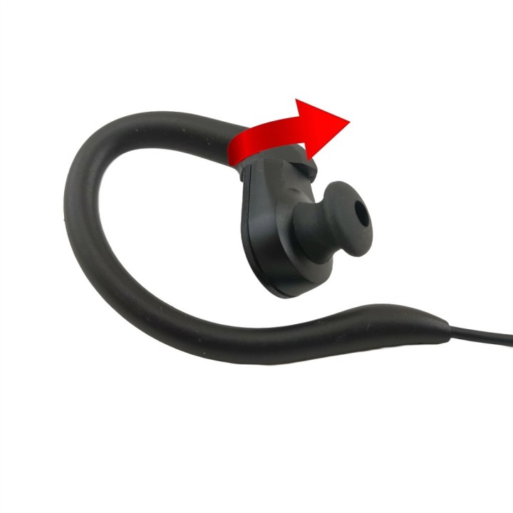 Auricular con orejera en forma de G y auricular tipo botón