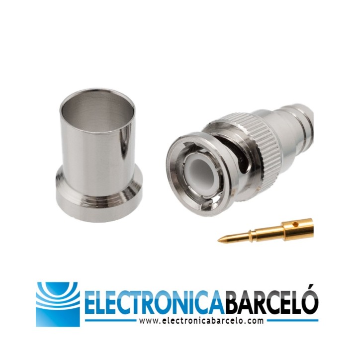Conector BNC macho para RG-213. Crimpar