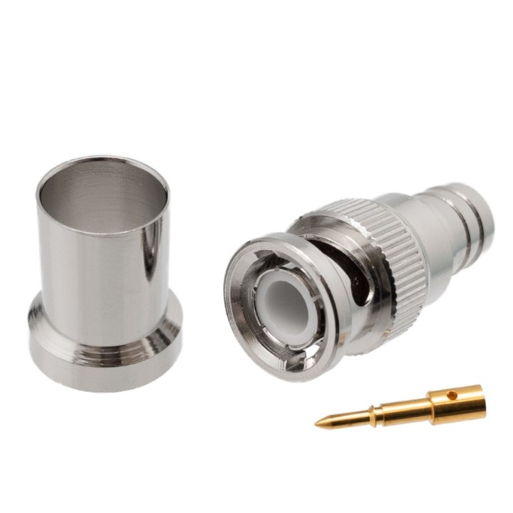Conector BNC macho para RG-213. Crimpar