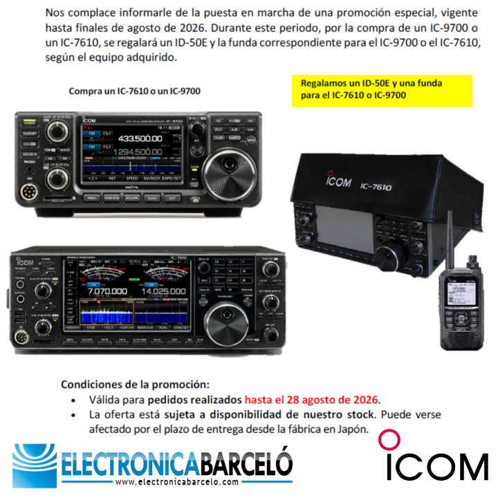 ICOM IC-7610 TRANSCEPTOR HF/50MHz