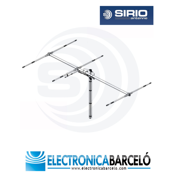 SY 68-3 Antena base Ham Radio VHF (4m) direccional, 3 elementos. Rango entre 68 y 78 MHz.