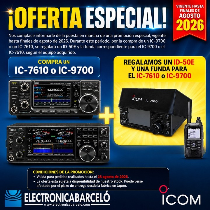 Icom IC-9700 Transceptor tribanda VHF, UHF y SHF