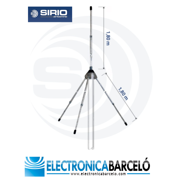 GPA 40-70 Antena base omnidireccional tipo Ground Plane. 1/4 de Onda. 