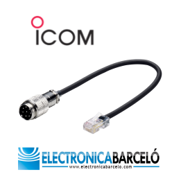ICOM OPC-589 Cable adaptador para micrófonos, 8 pines, con conector RJ-45
