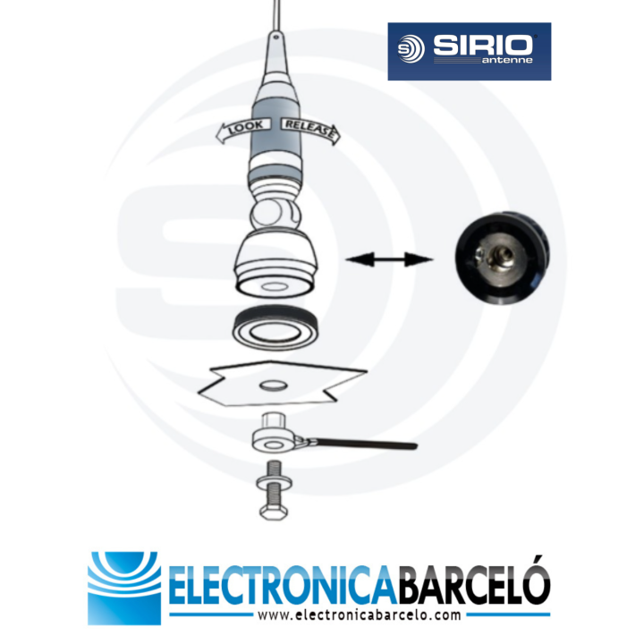 Sirio Turbo 2000 Antena CB - 27 MHZ Móvil con cable y base