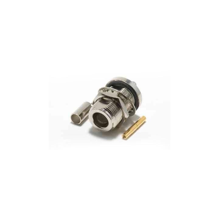 MT-2074-A - CONECTOR N HEMBRA CRIMPAR RG-58 PARA CHASIS.