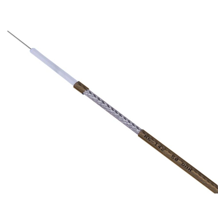RG-142 - CABLE COAXIAL RG-142 AISLANTE FIBRA, COLOR BEIGE. DIÁM.: 4,95 MM.