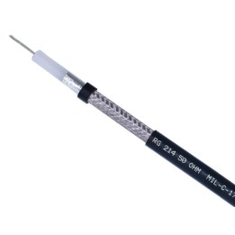 RG-214 - Cable coaxial RG-214. Doble malla plateado. Diámetro 10.8 mm.