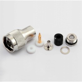 UG-536 TA Conector N macho para RG-58 y similares. Cromado.